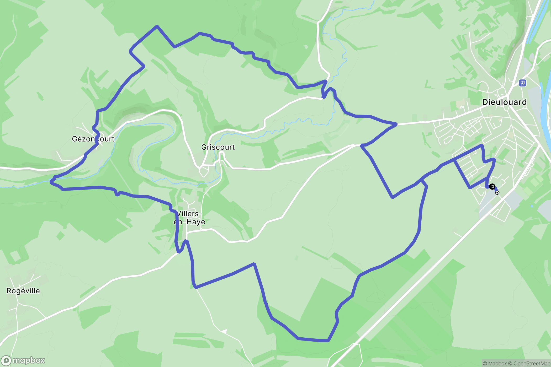 Dieulouard : carte du parcours de randonnée - France