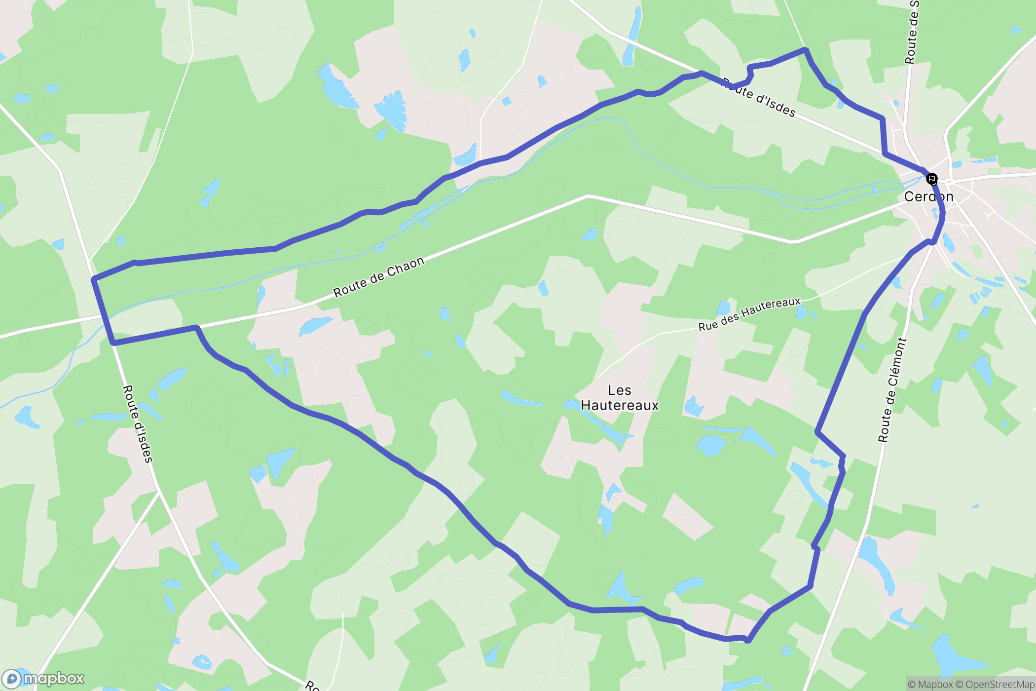 Cerdon : carte du parcours de randonnée - France