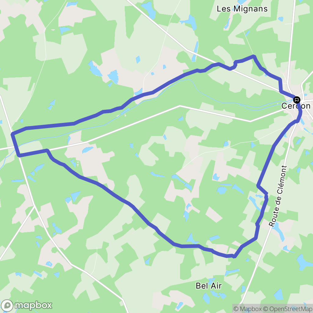 Cerdon : carte du parcours de randonnée - France