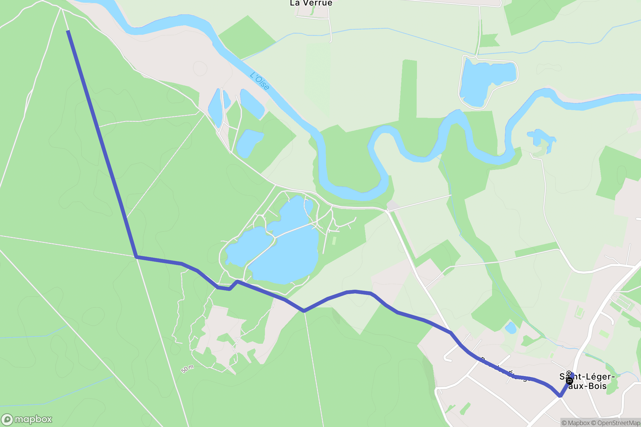 Saint-Léger-aux-Bois : carte du parcours de randonnée - France