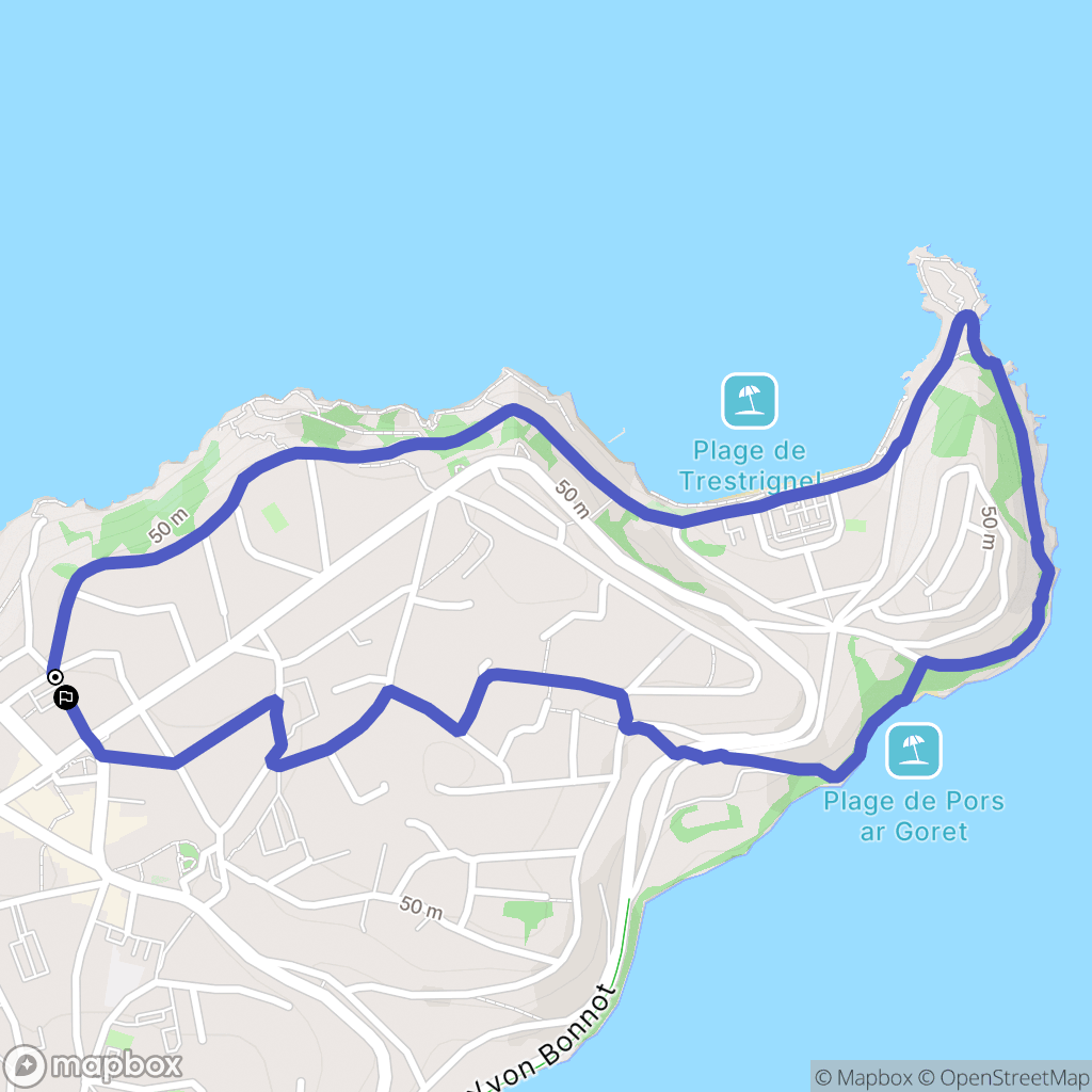 Perros-Guirec : carte du parcours de randonnée - France
