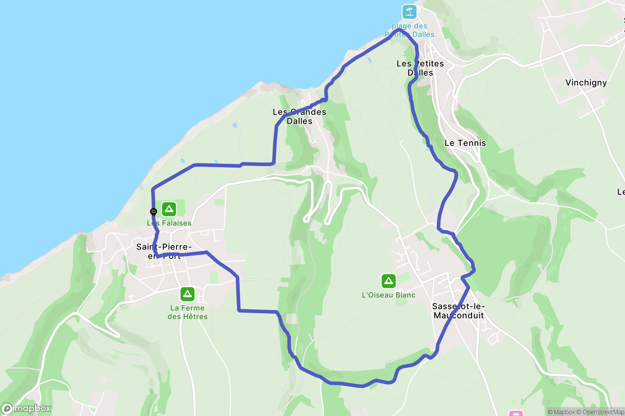 Saint-Pierre-en-Port : carte du parcours de randonnée - France