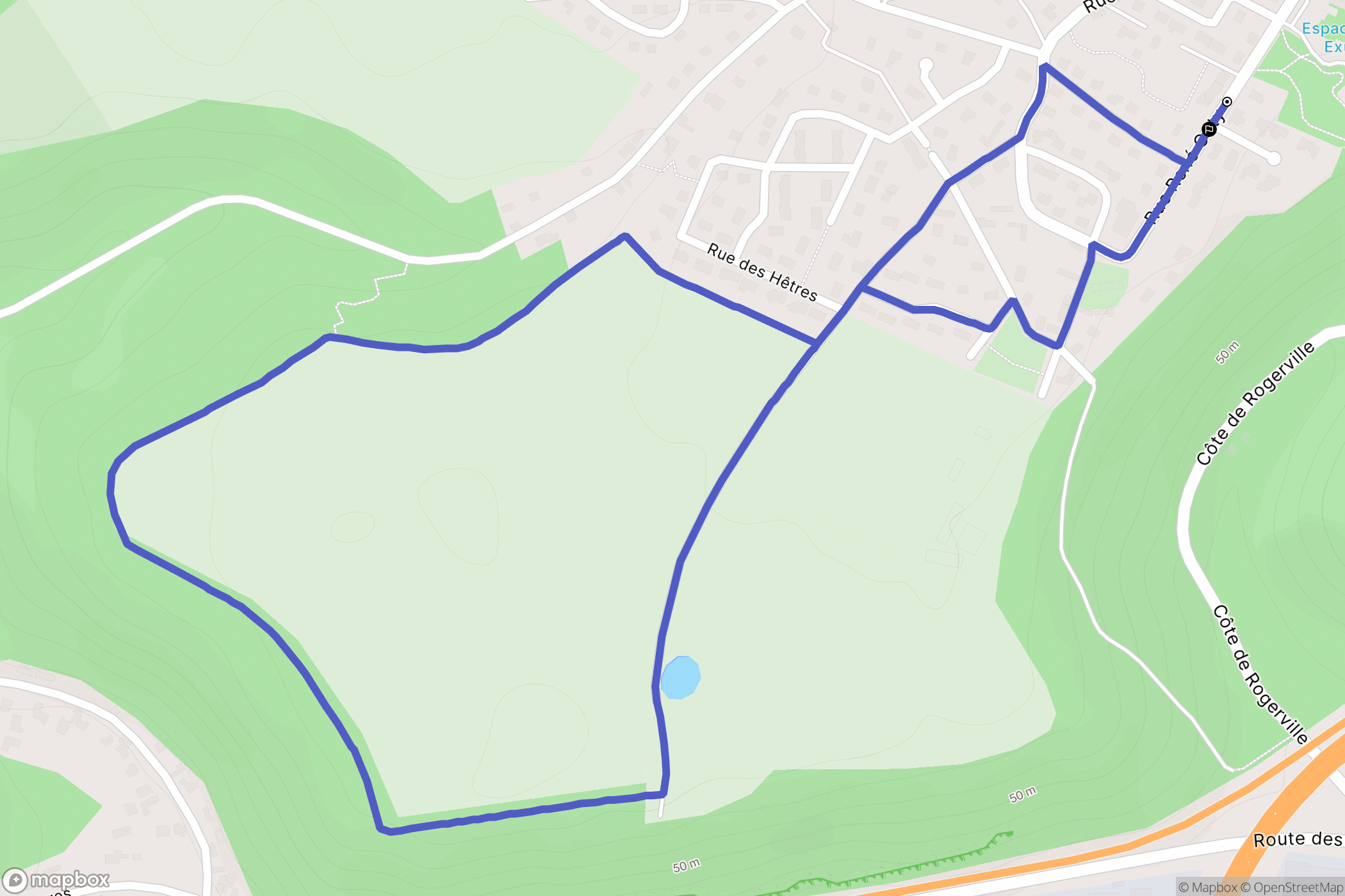 Rogerville : carte du parcours de randonnée - France