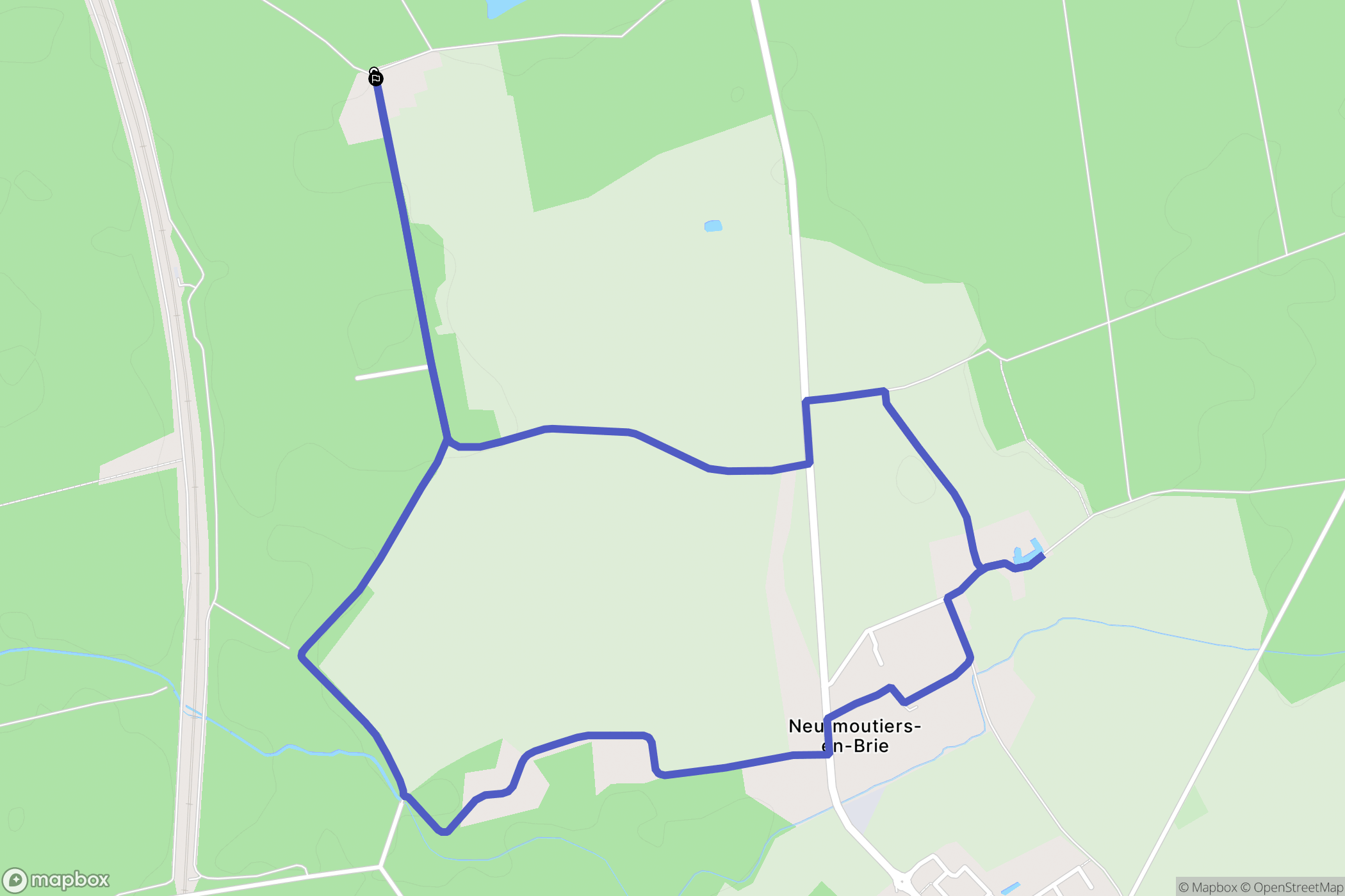 Neufmoutiers-en-Brie : carte du parcours de randonnée - France