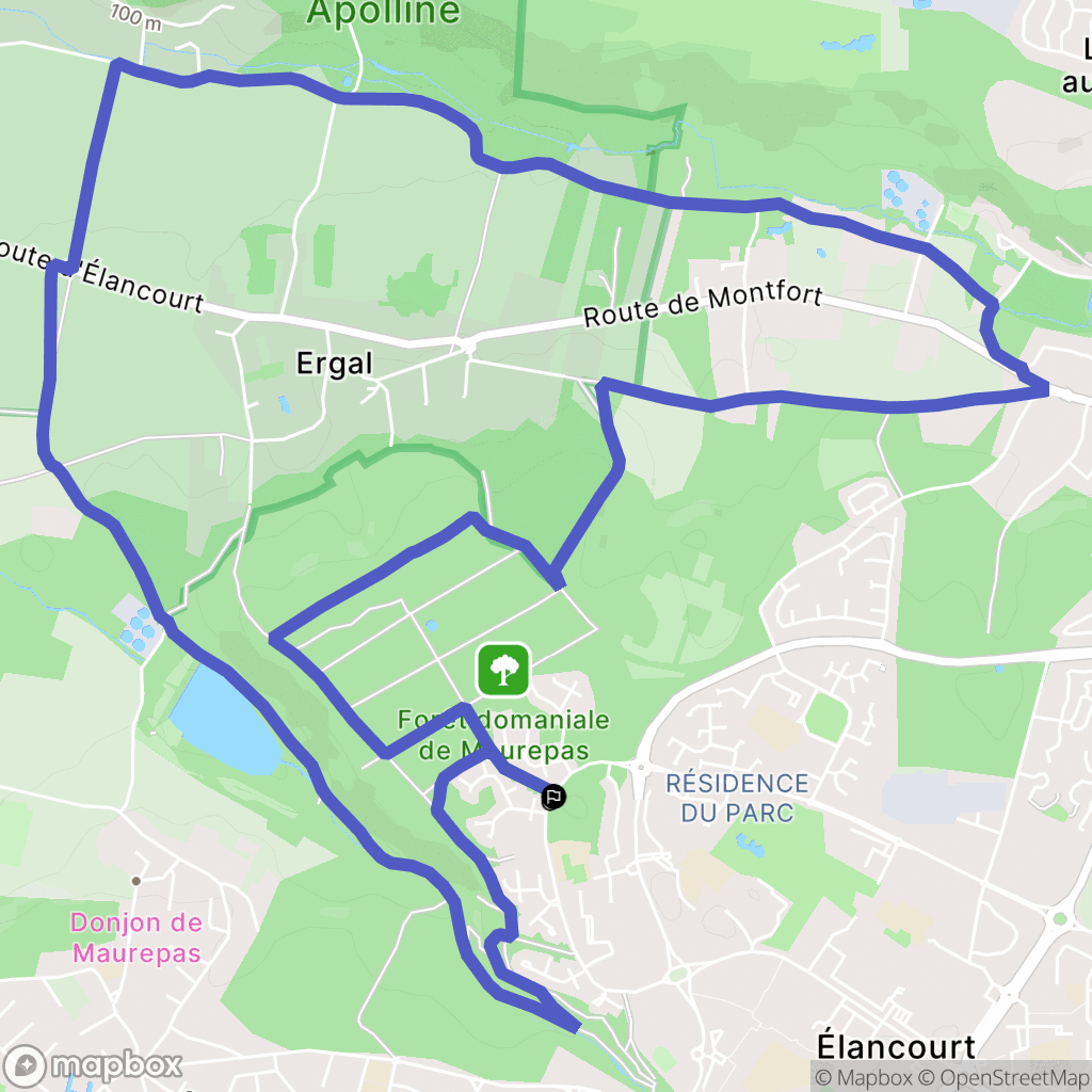 Maurepas : carte du parcours de randonnée - France
