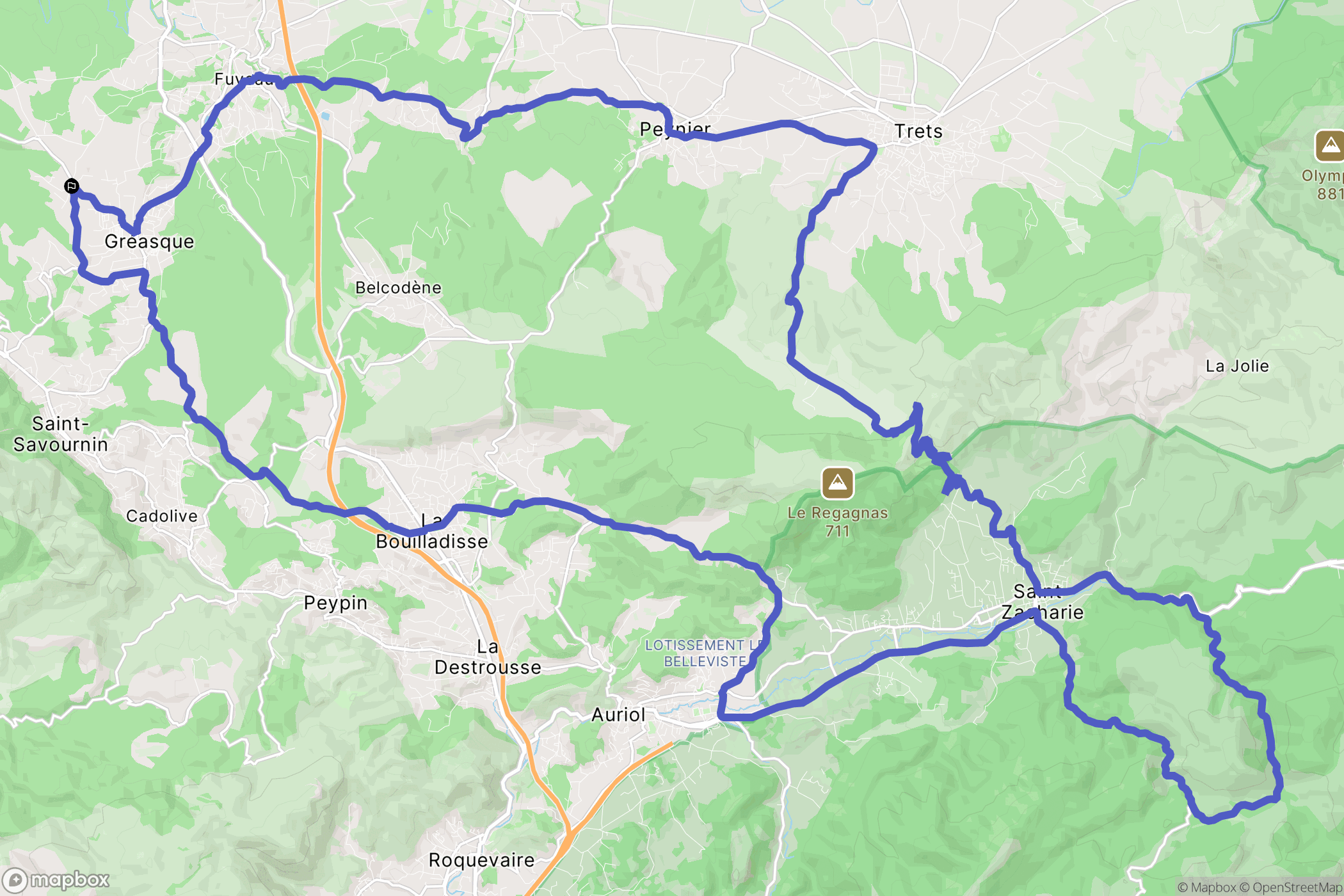 Gardanne : carte du parcours de randonnée - France