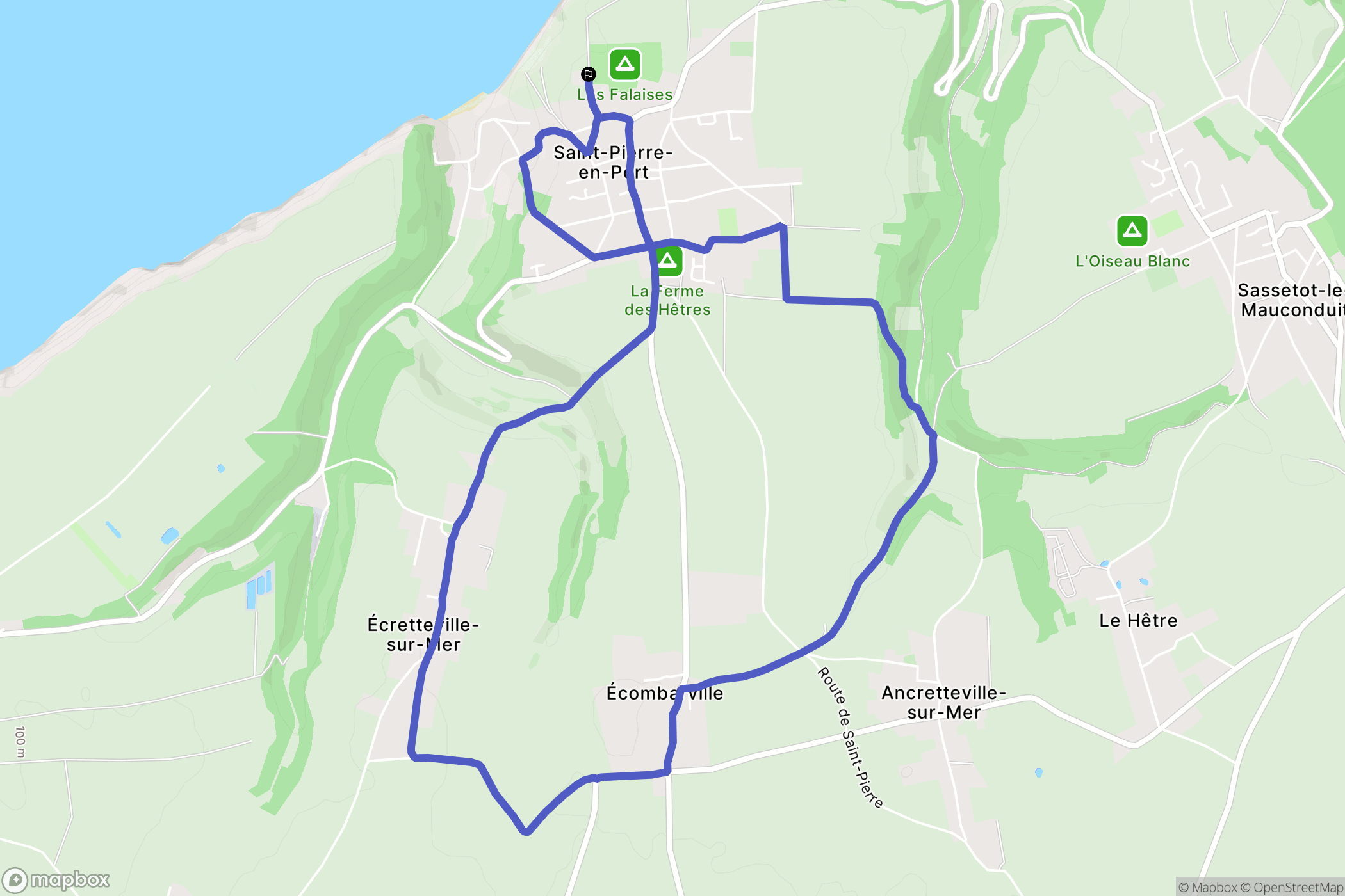 Saint-Pierre-en-Port : carte du parcours de randonnée - France