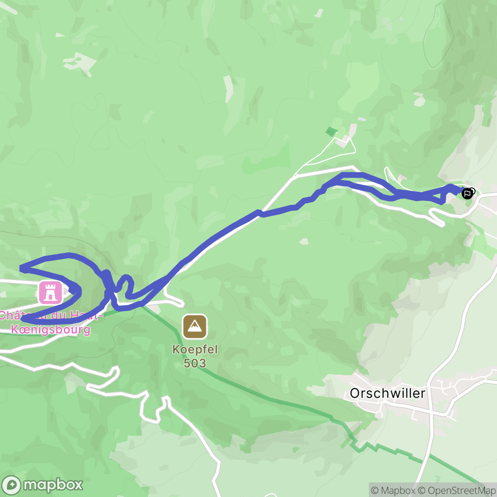 Kintzheim : carte du parcours de randonnée - France