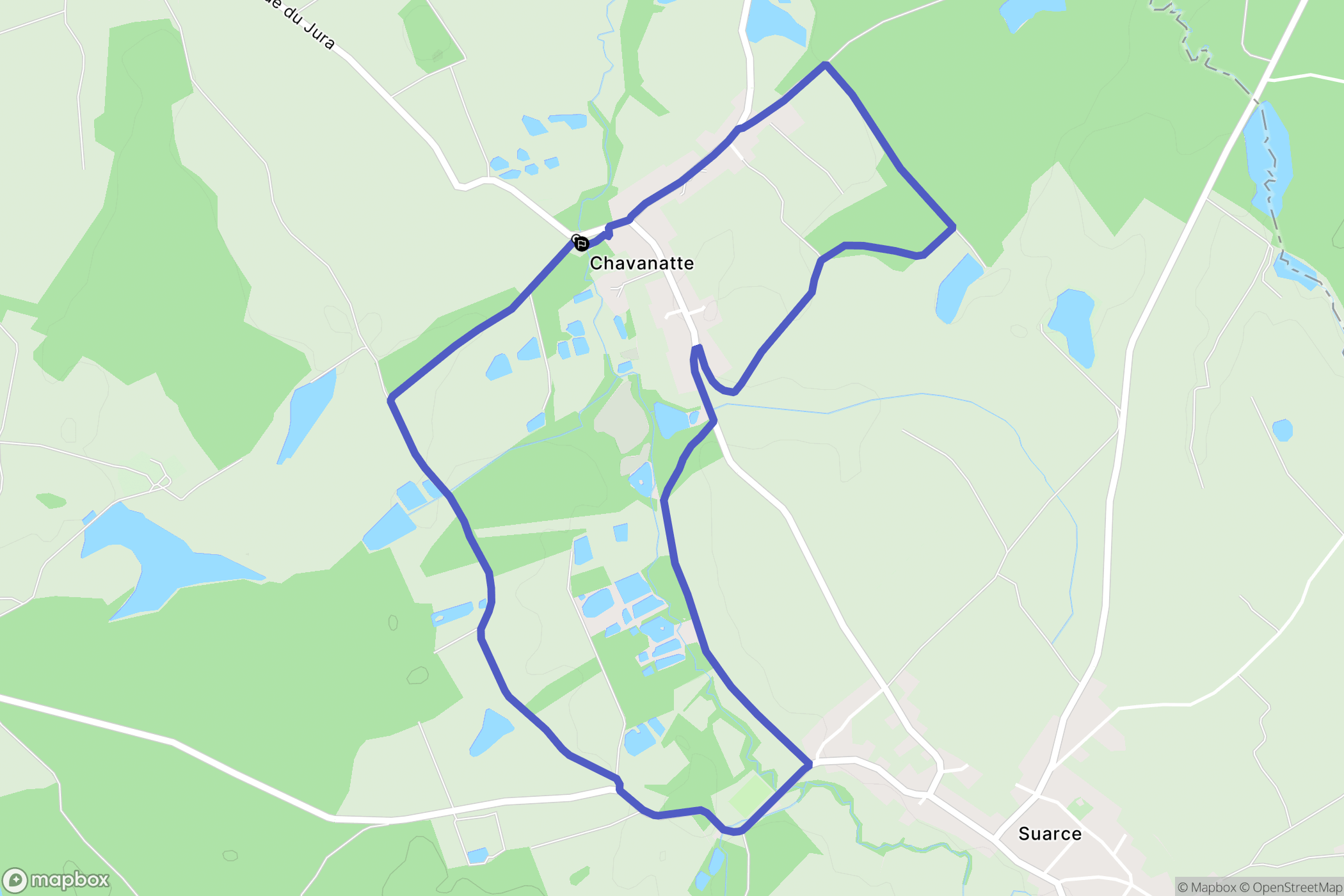 Chavanatte : carte du parcours de randonnée - France