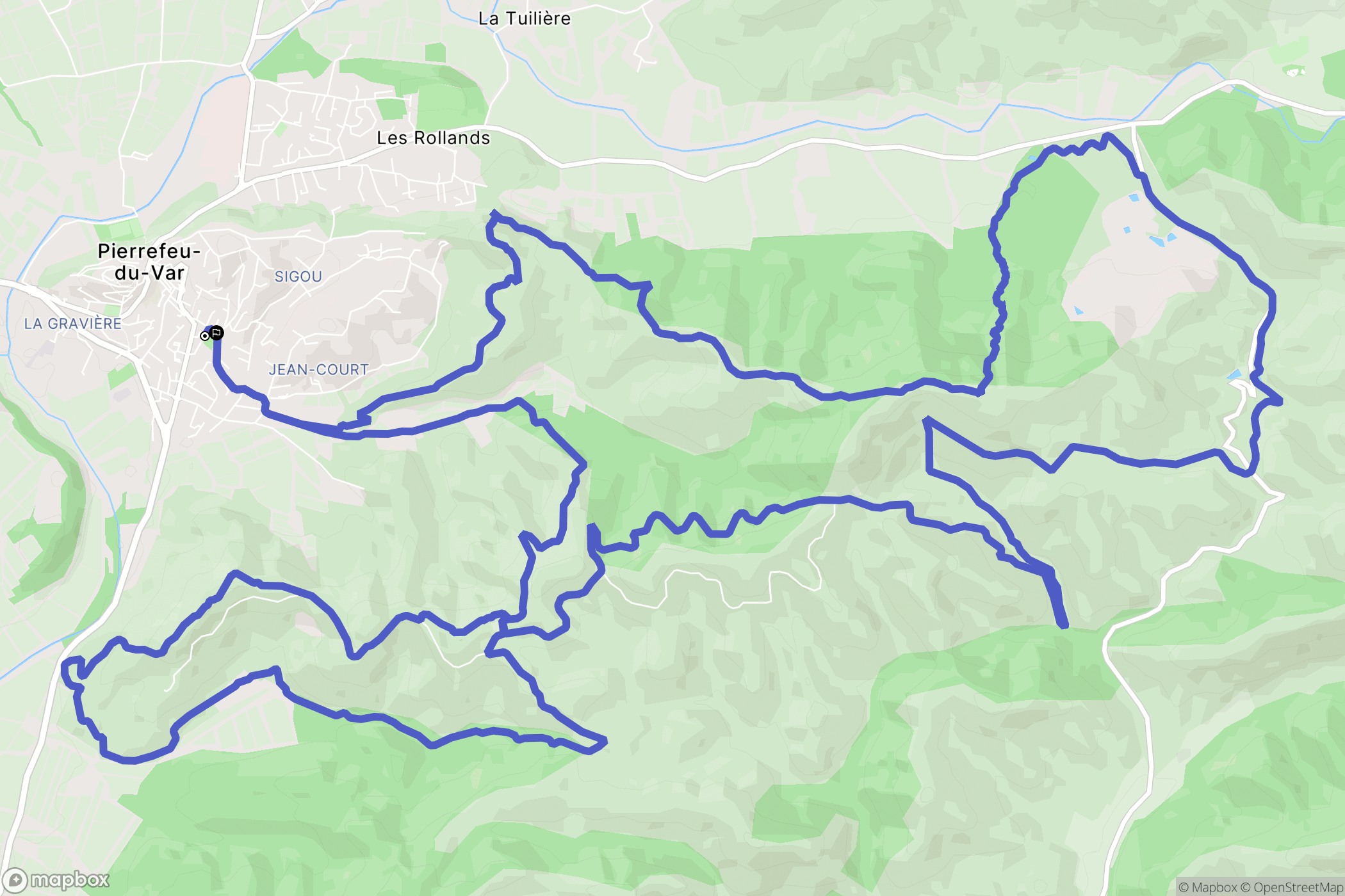 Pierrefeu-du-Var : carte du parcours de randonnée - France