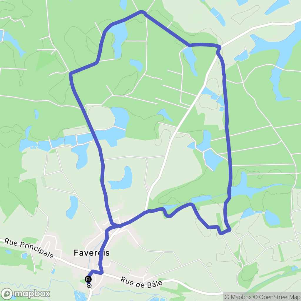 Faverois : carte du parcours de randonnée - France