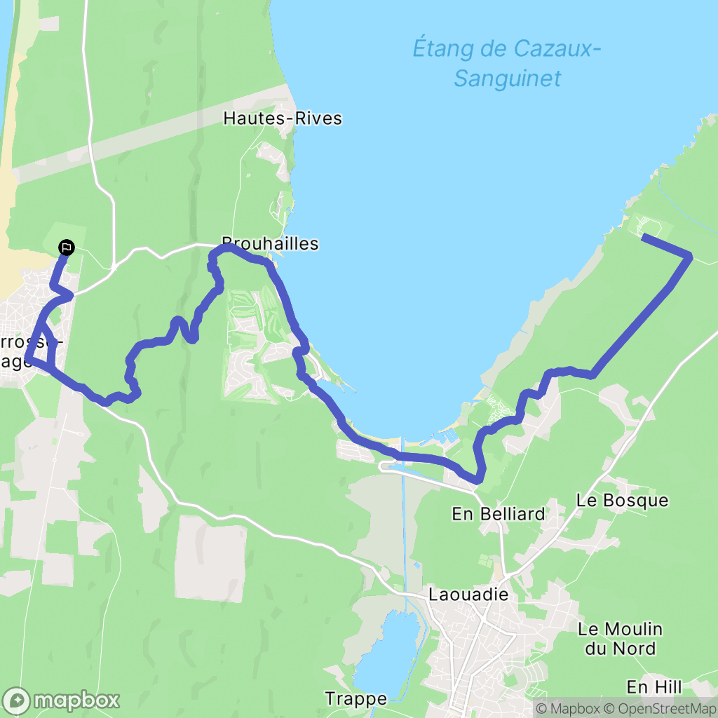 Biscarrosse : carte du parcours de randonnée - France