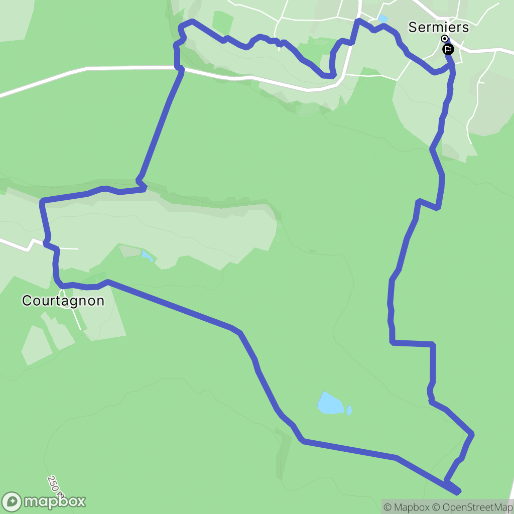 Sermiers : carte du parcours de randonnée - France