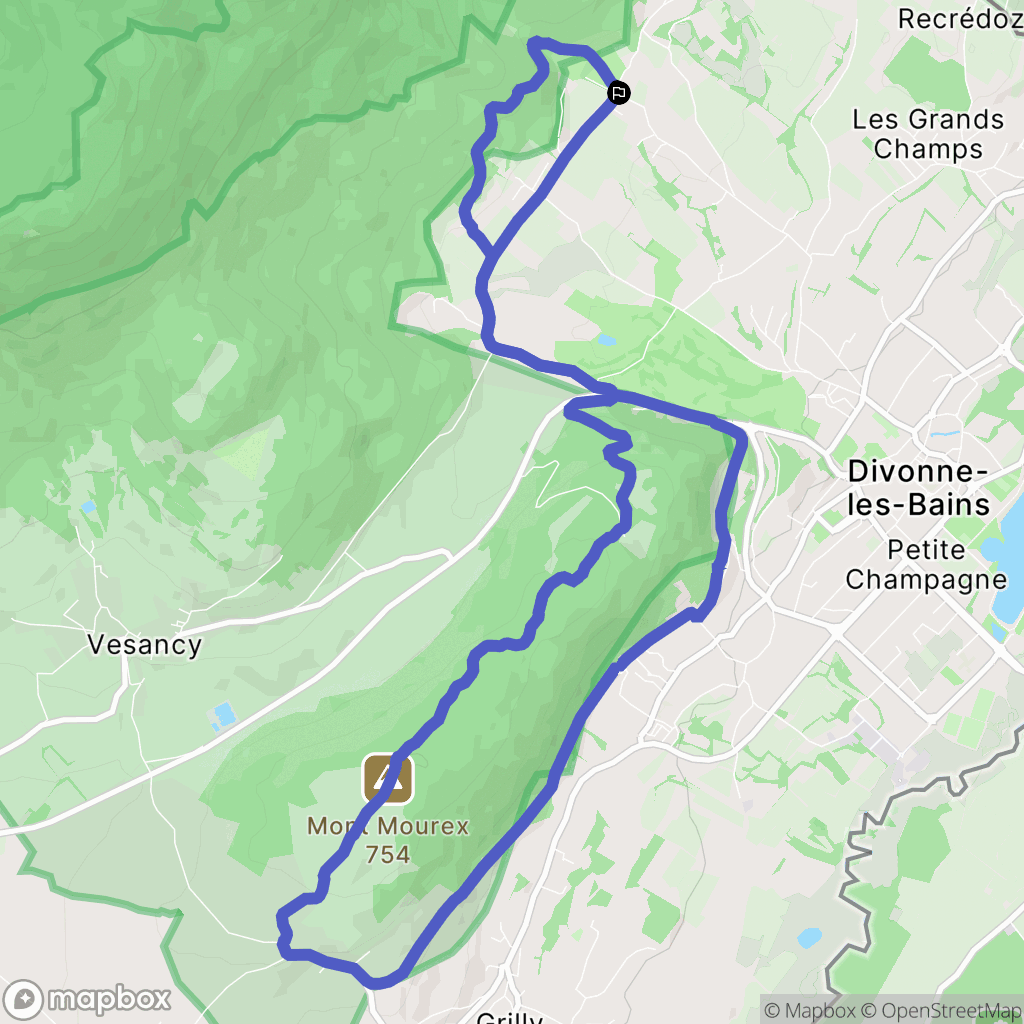 Divonne-les-Bains : carte du parcours de randonnée - France