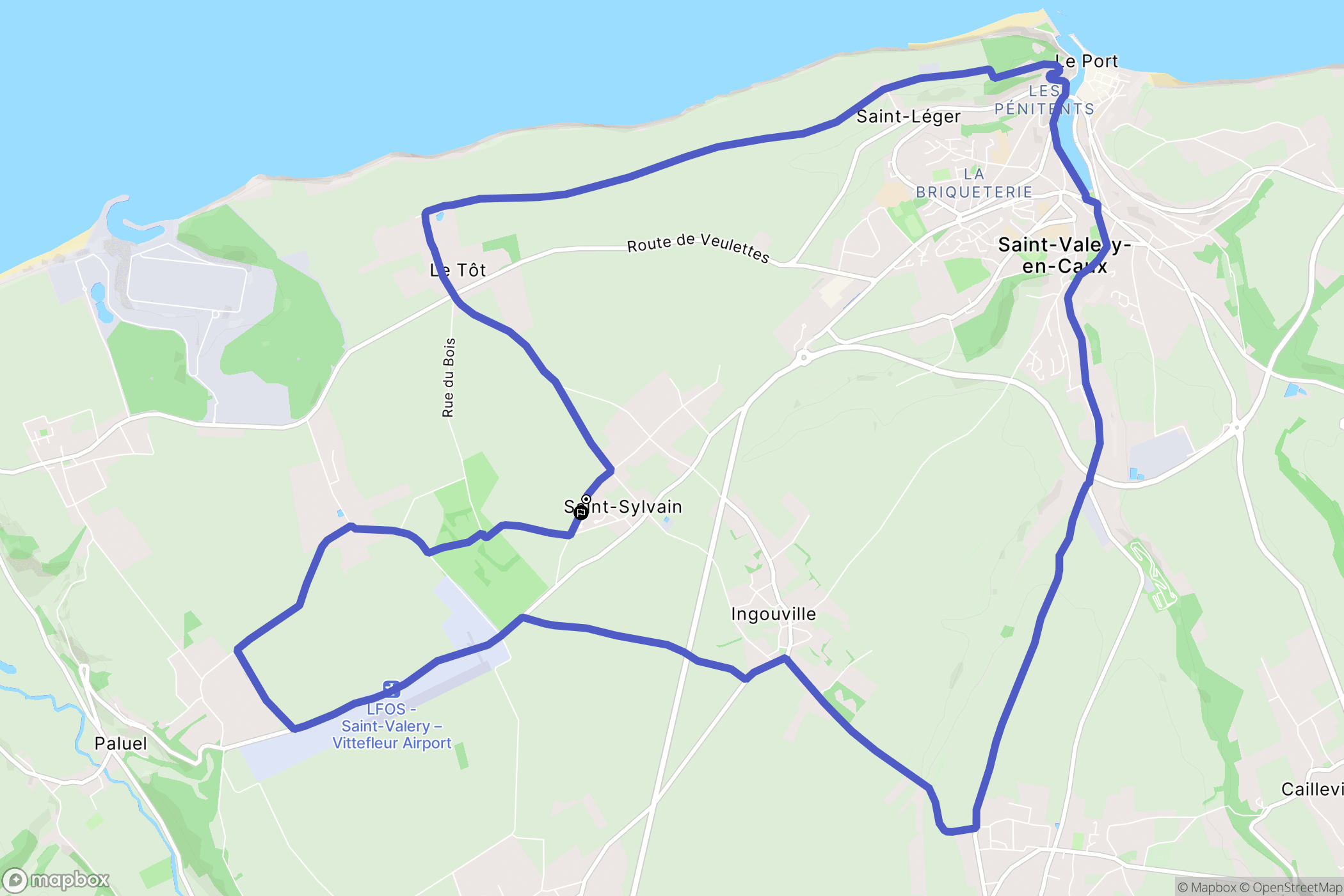 Saint-Sylvain : carte du parcours de randonnée - France