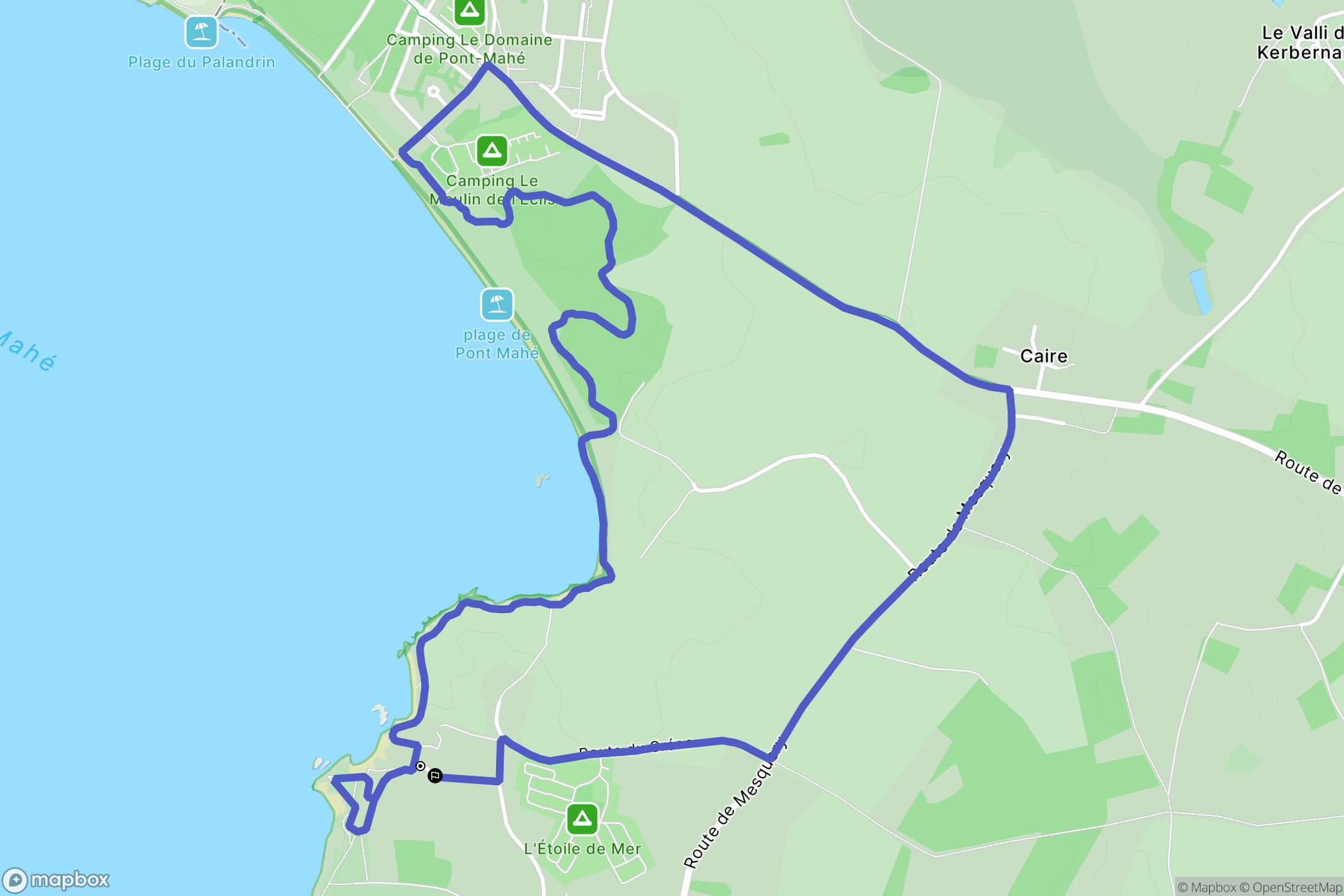 Assérac : carte du parcours de randonnée - France