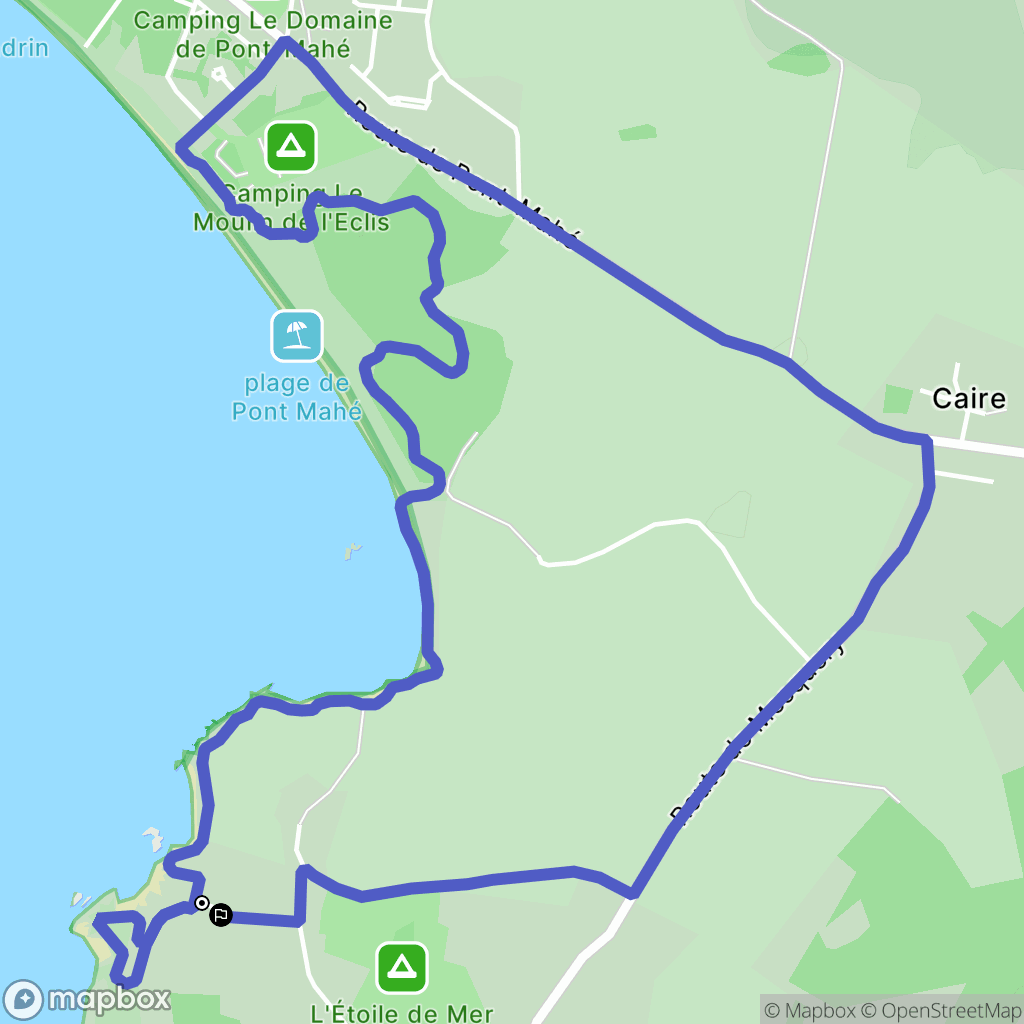 Assérac : carte du parcours de randonnée - France