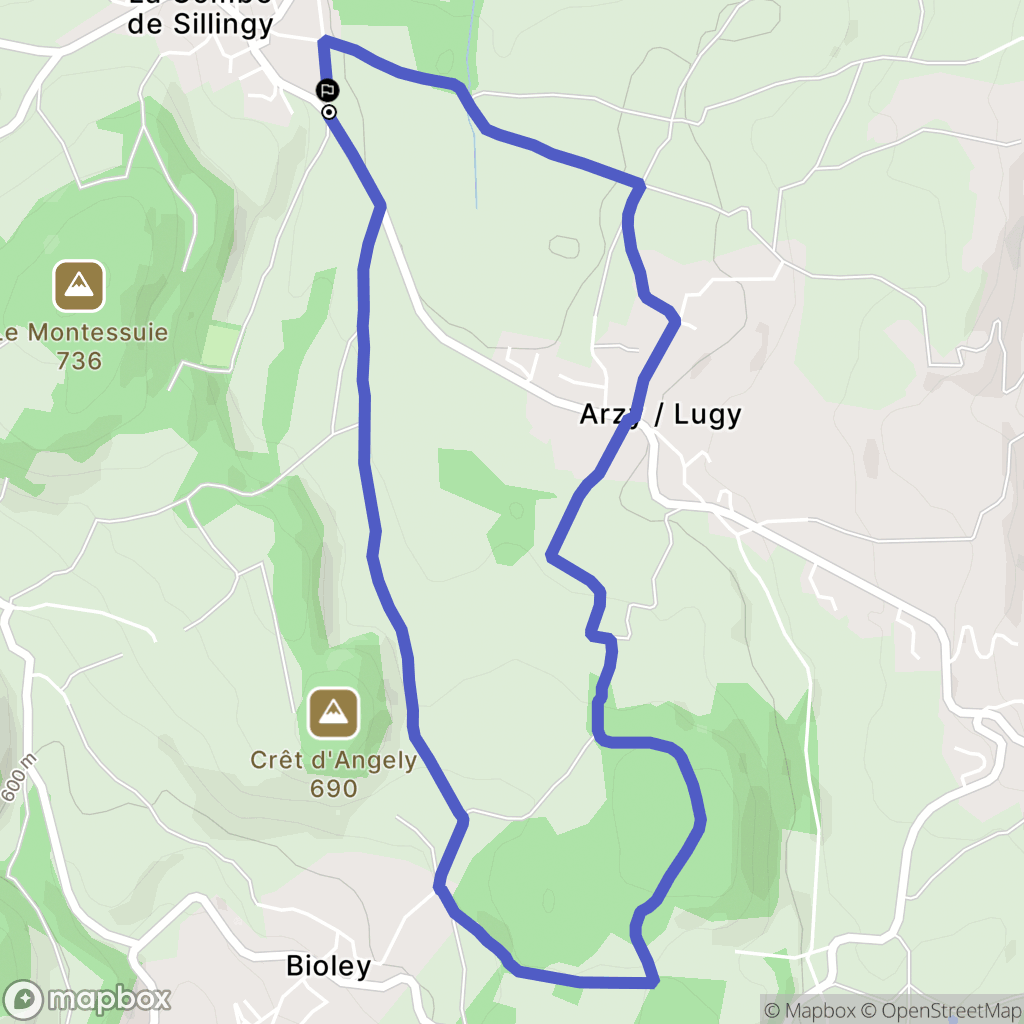 Sillingy : carte du parcours de randonnée - France