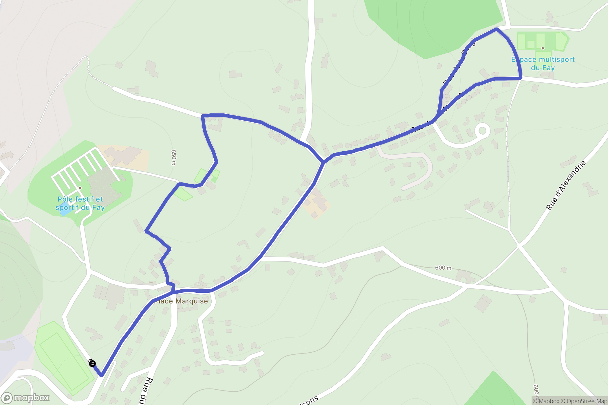 Saint-Jean-Bonnefonds : carte du parcours de randonnée - France