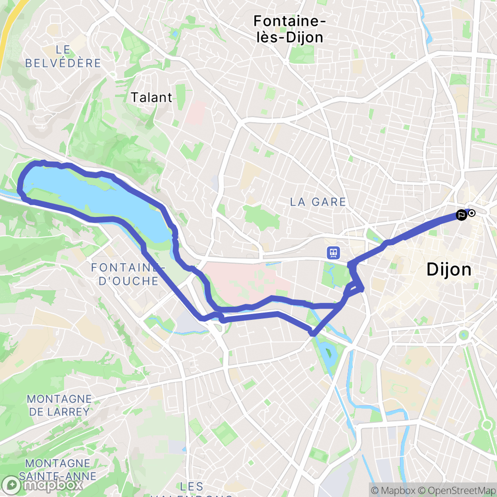 Dijon : carte du parcours de randonnée - France