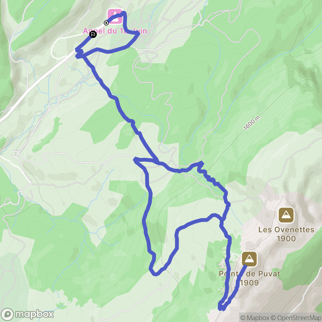 Fillière : carte du parcours de randonnée - France