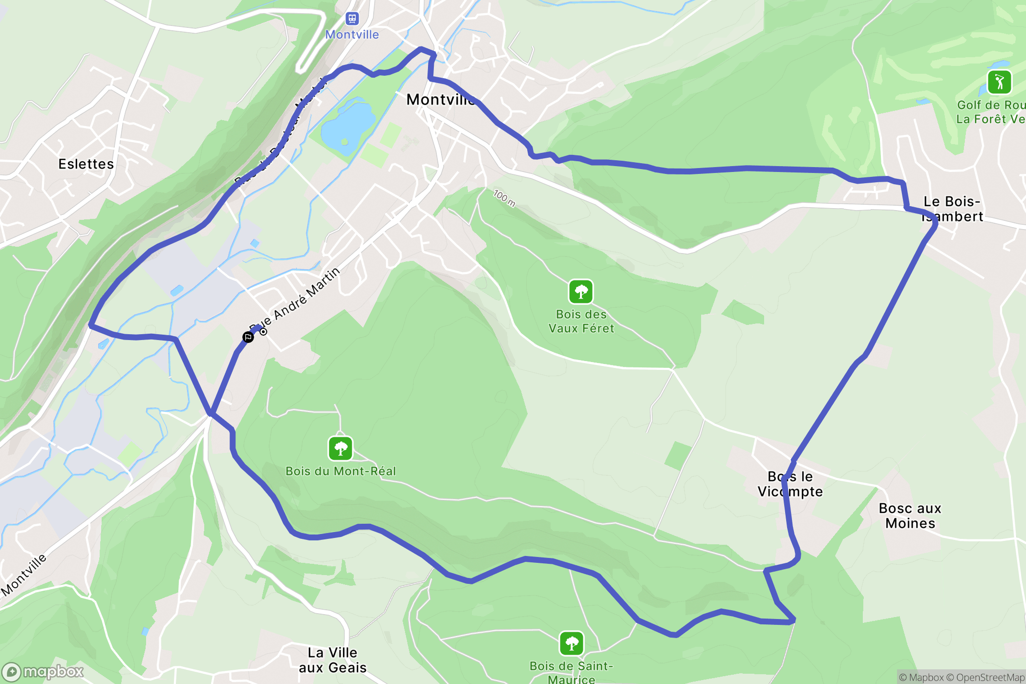 Montville : carte du parcours de randonnée - France
