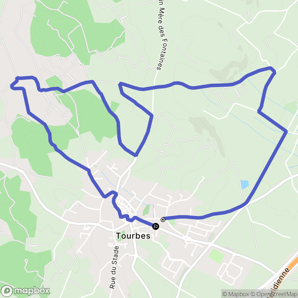 Tourbes : carte du parcours de randonnée - France