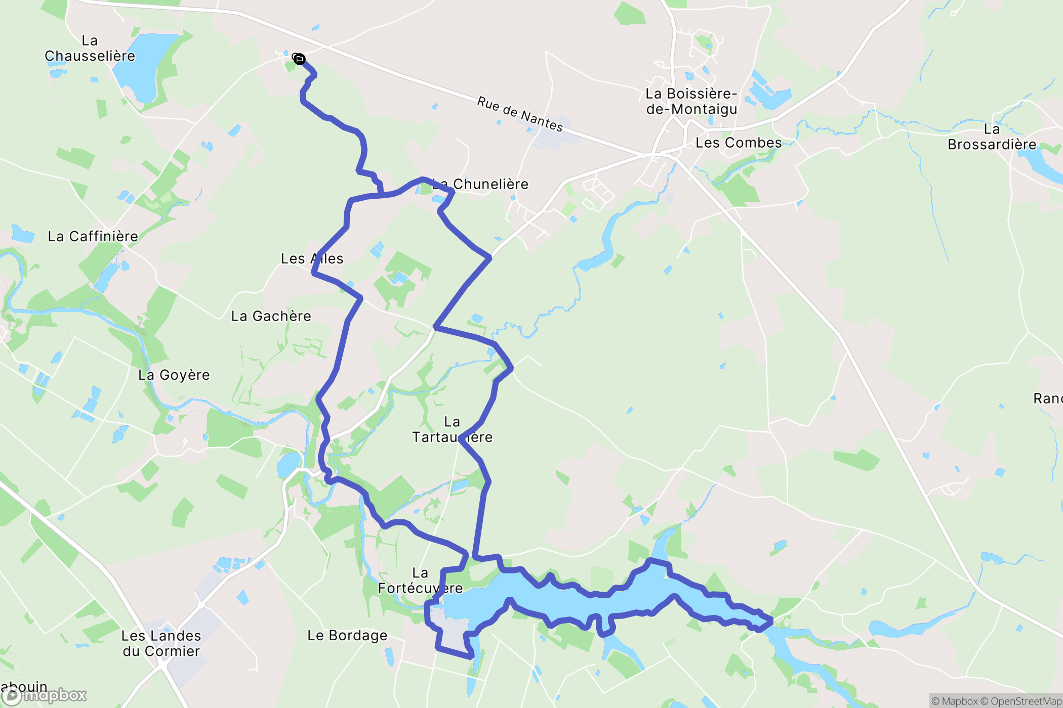 Montaigu-Vendée : carte du parcours de randonnée - France