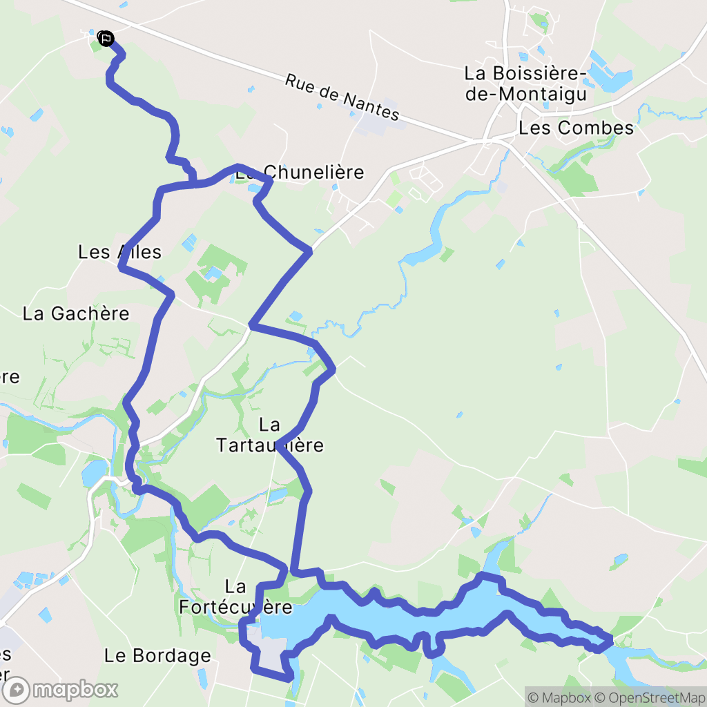 Montaigu-Vendée : carte du parcours de randonnée - France
