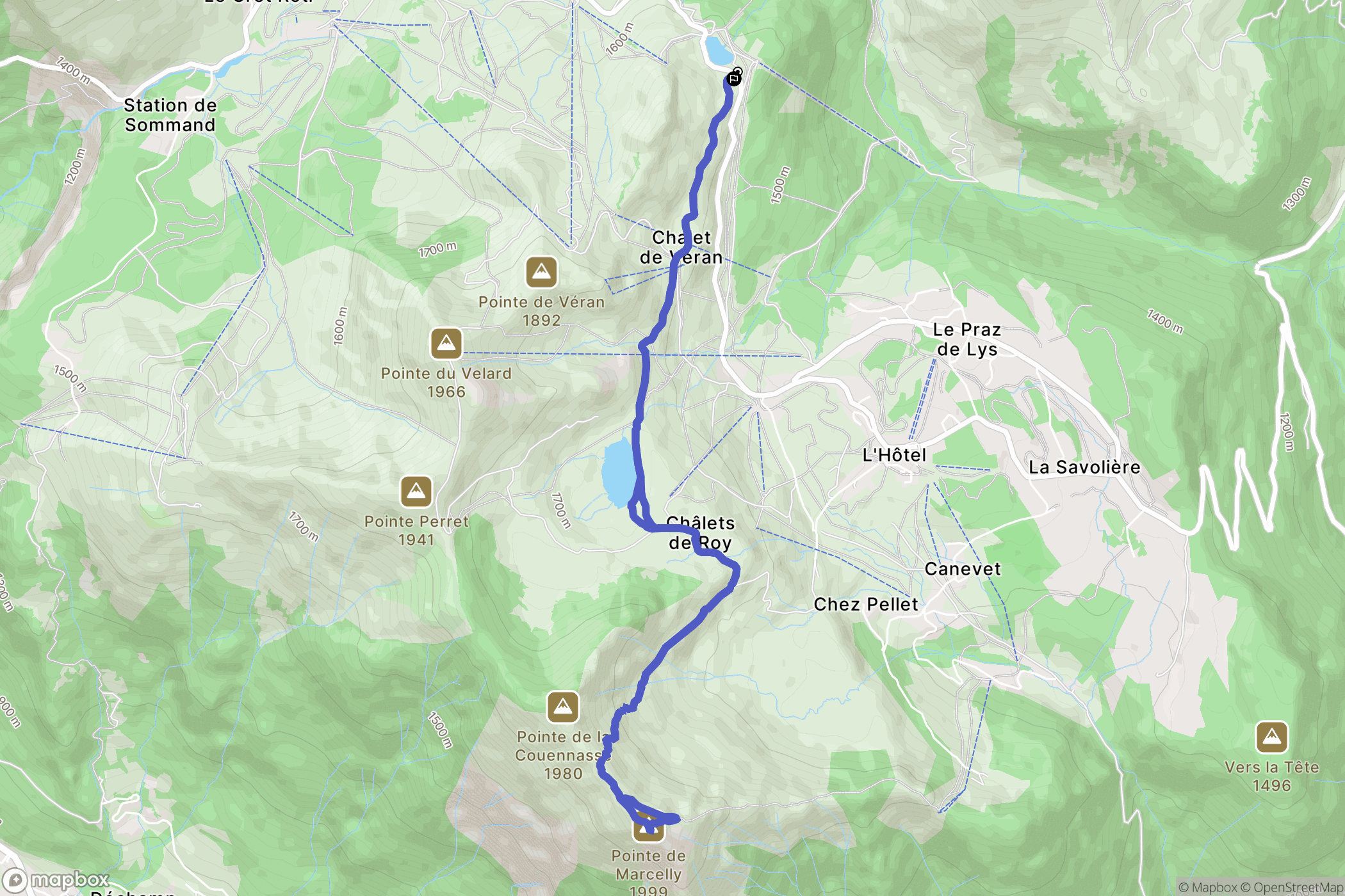 Taninges : carte du parcours de randonnée - France