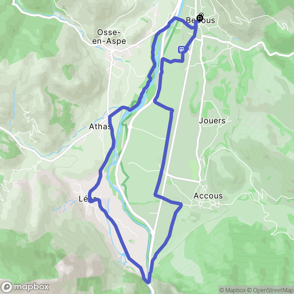 Bedous : carte du parcours de randonnée - France