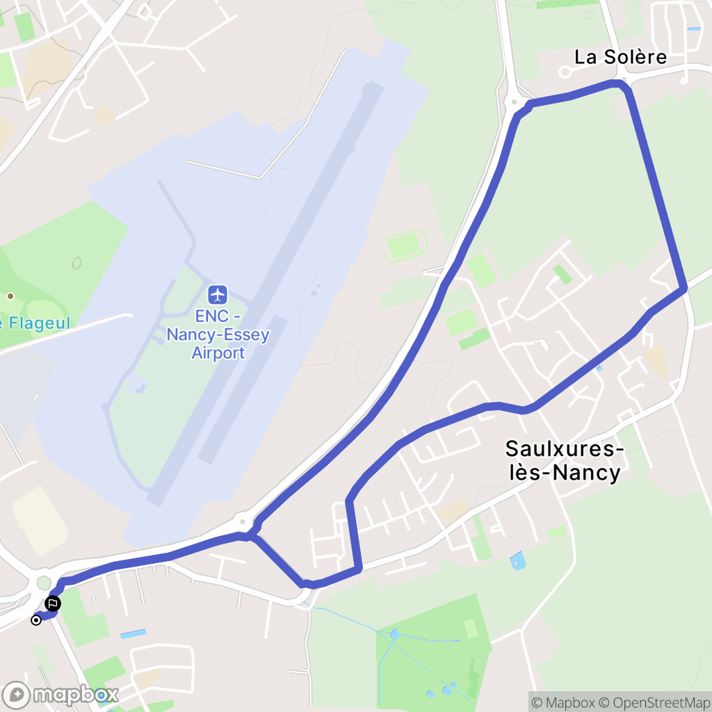 Saulxures-lès-Nancy : carte du parcours de randonnée - France