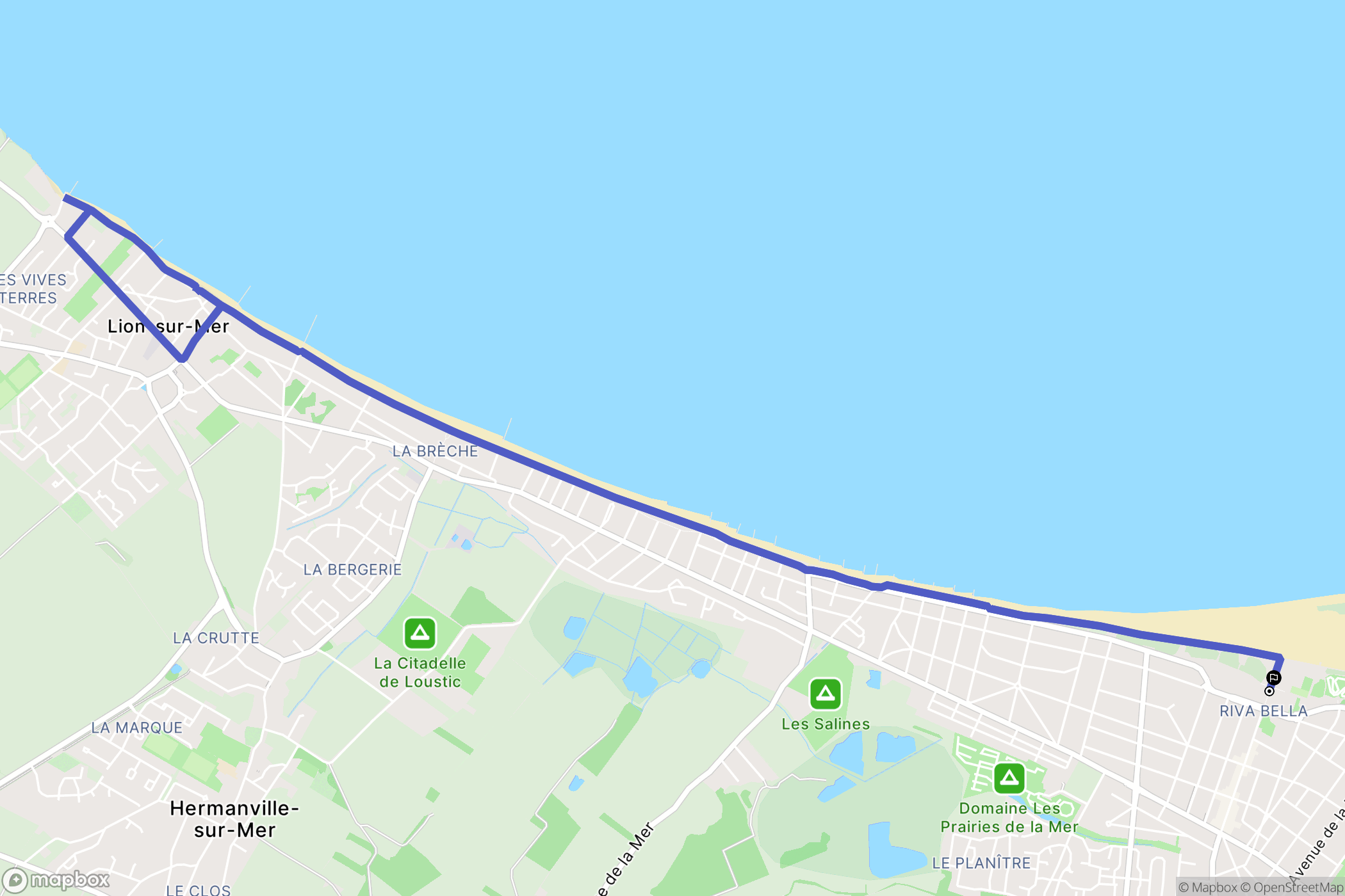 Ouistreham : carte du parcours de randonnée - France