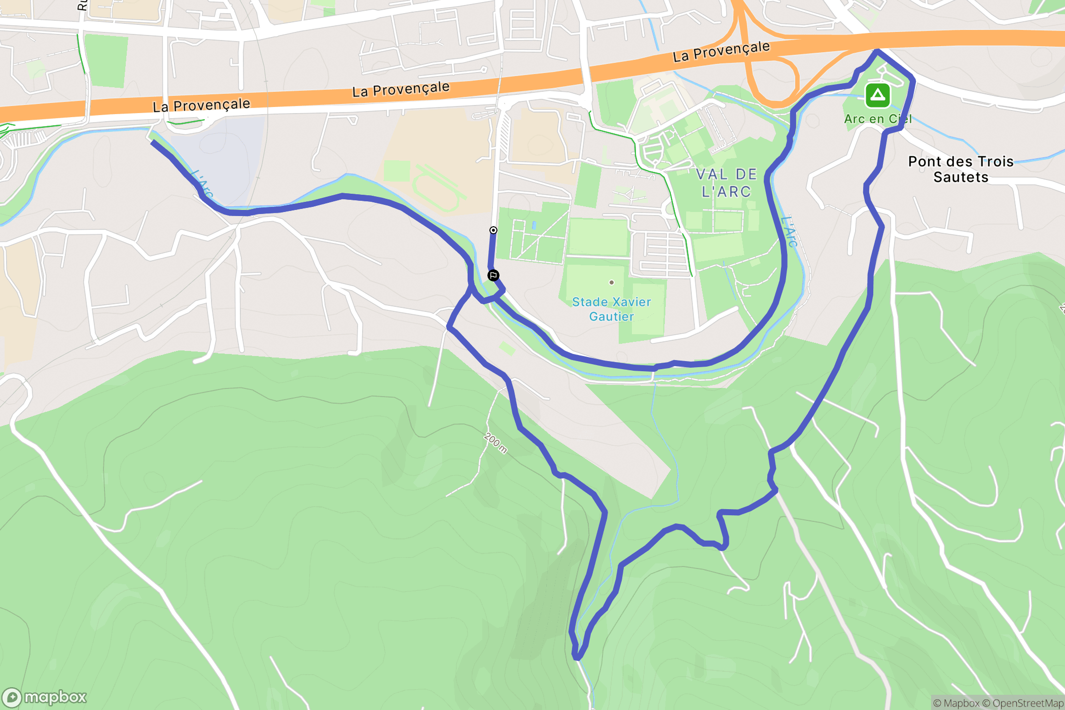 Aix-en-Provence : carte du parcours de randonnée - France