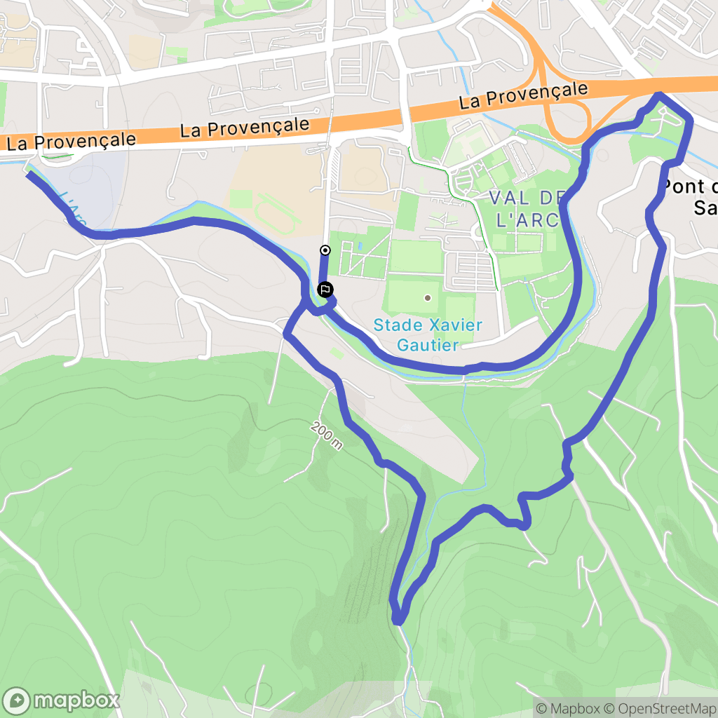 Aix-en-Provence : carte du parcours de randonnée - France