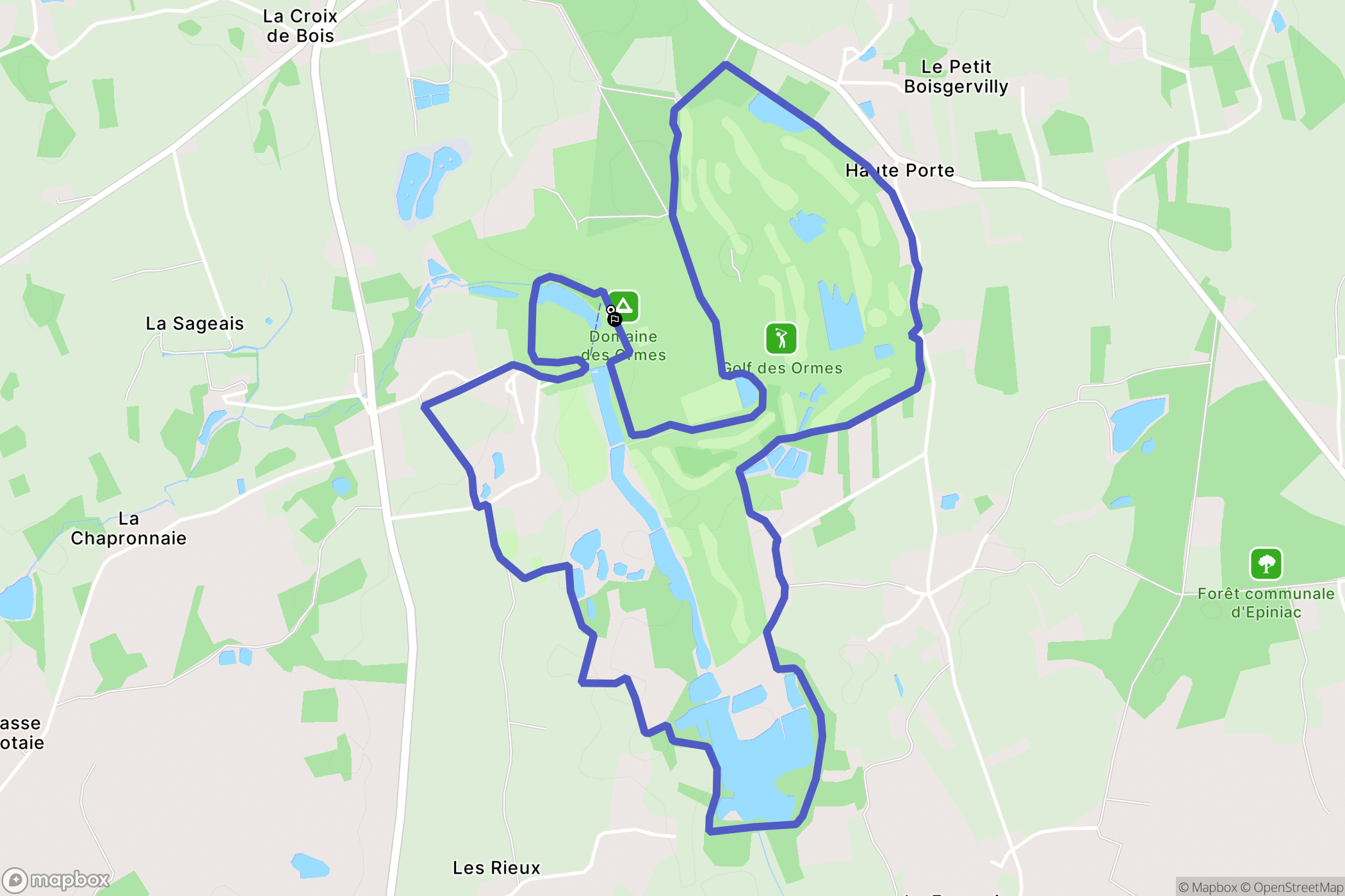 Epiniac : carte du parcours de randonnée - France