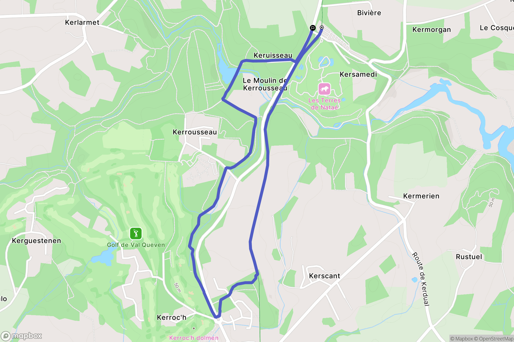 Pont-Scorff : carte du parcours de randonnée - France