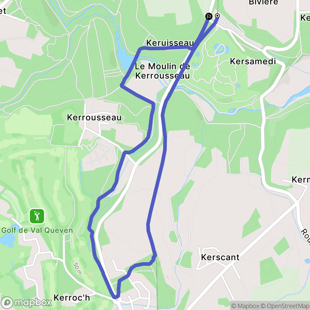 Pont-Scorff : carte du parcours de randonnée - France