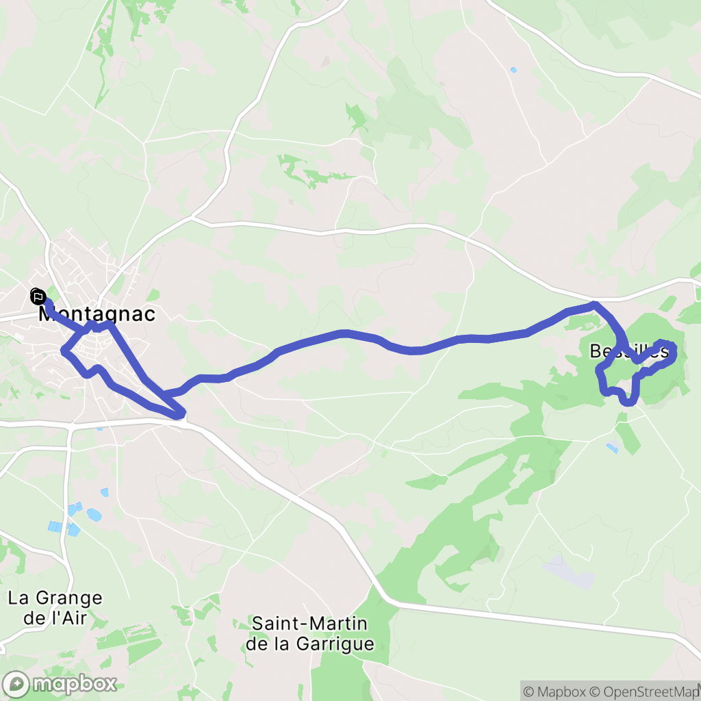 Montagnac : carte du parcours de randonnée - France