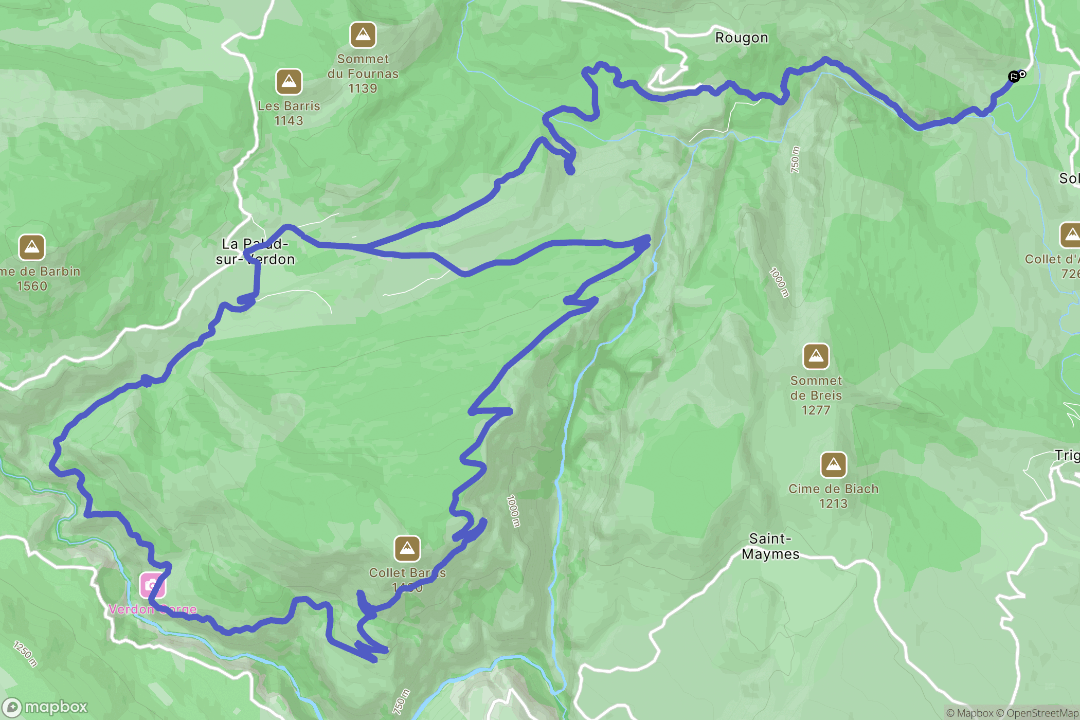 Rougon: routekaart voor buitenactiviteiten - France