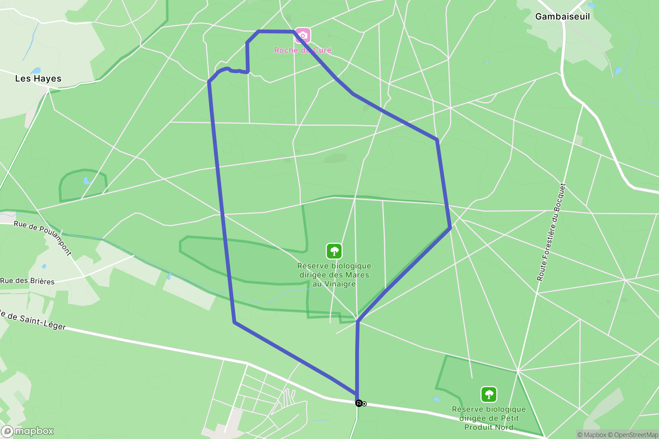 Saint-Léger-en-Yvelines : carte du parcours de randonnée - France