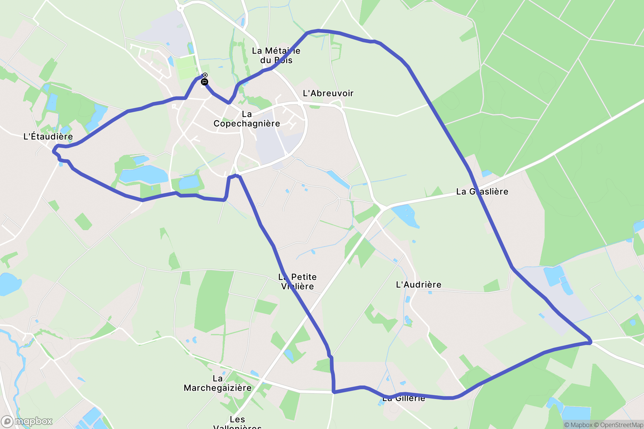La Copechagnière : carte du parcours de randonnée - France
