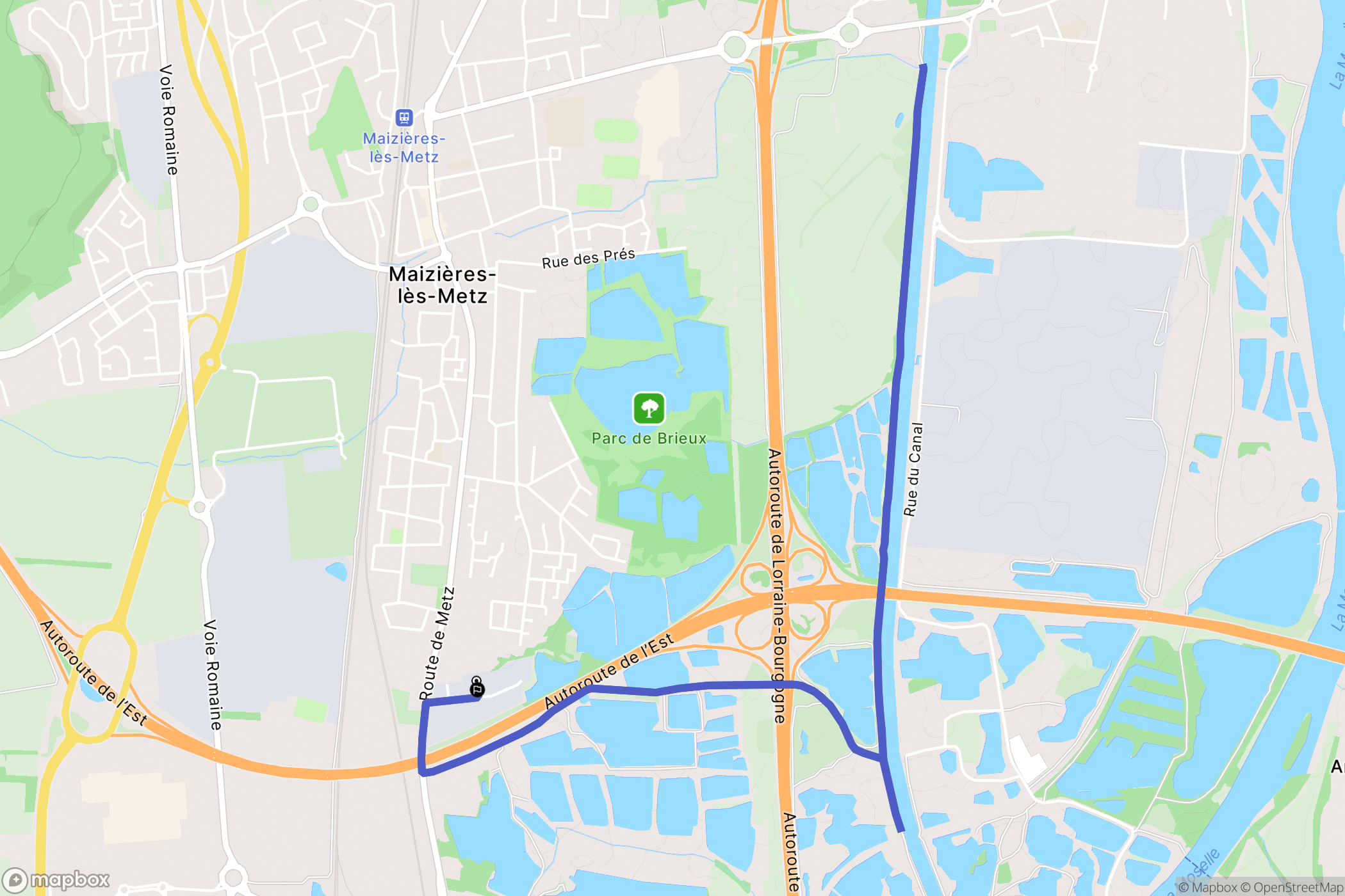 Maizières-lès-Metz : carte du parcours de randonnée - France