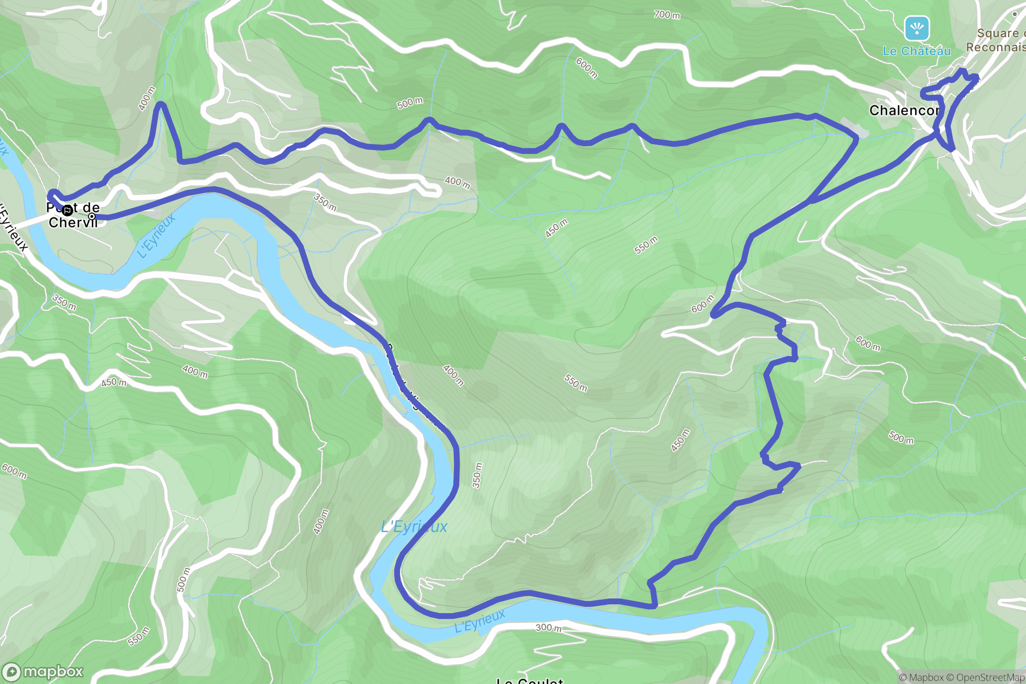Chalencon : carte du parcours de randonnée - France