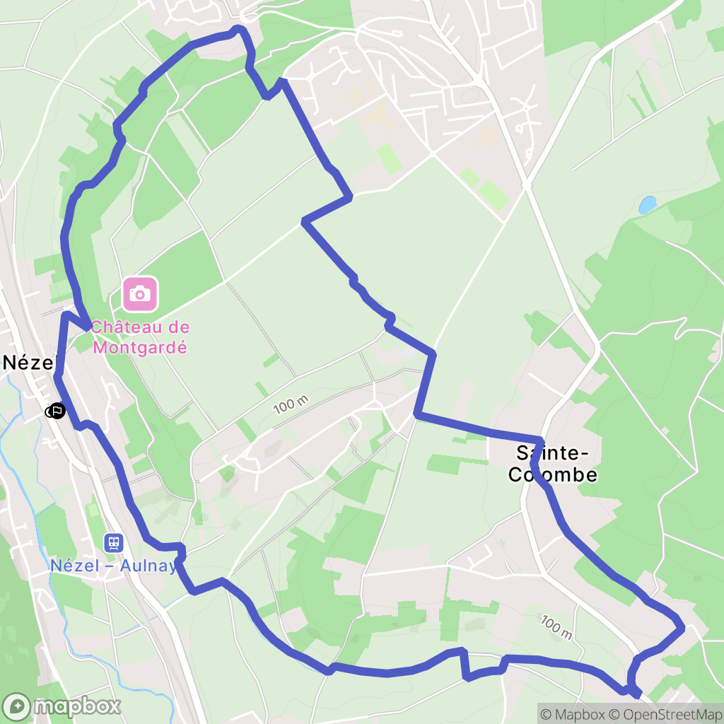 Nézel : carte du parcours de randonnée - France