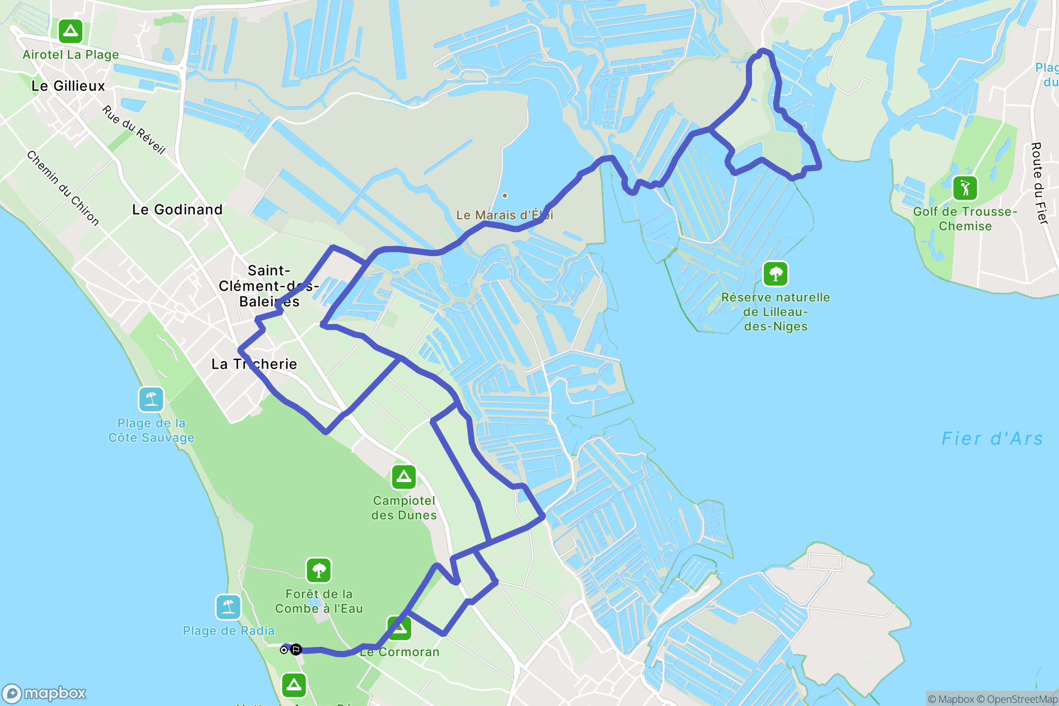 Ars-en-Ré : carte du parcours de randonnée - France