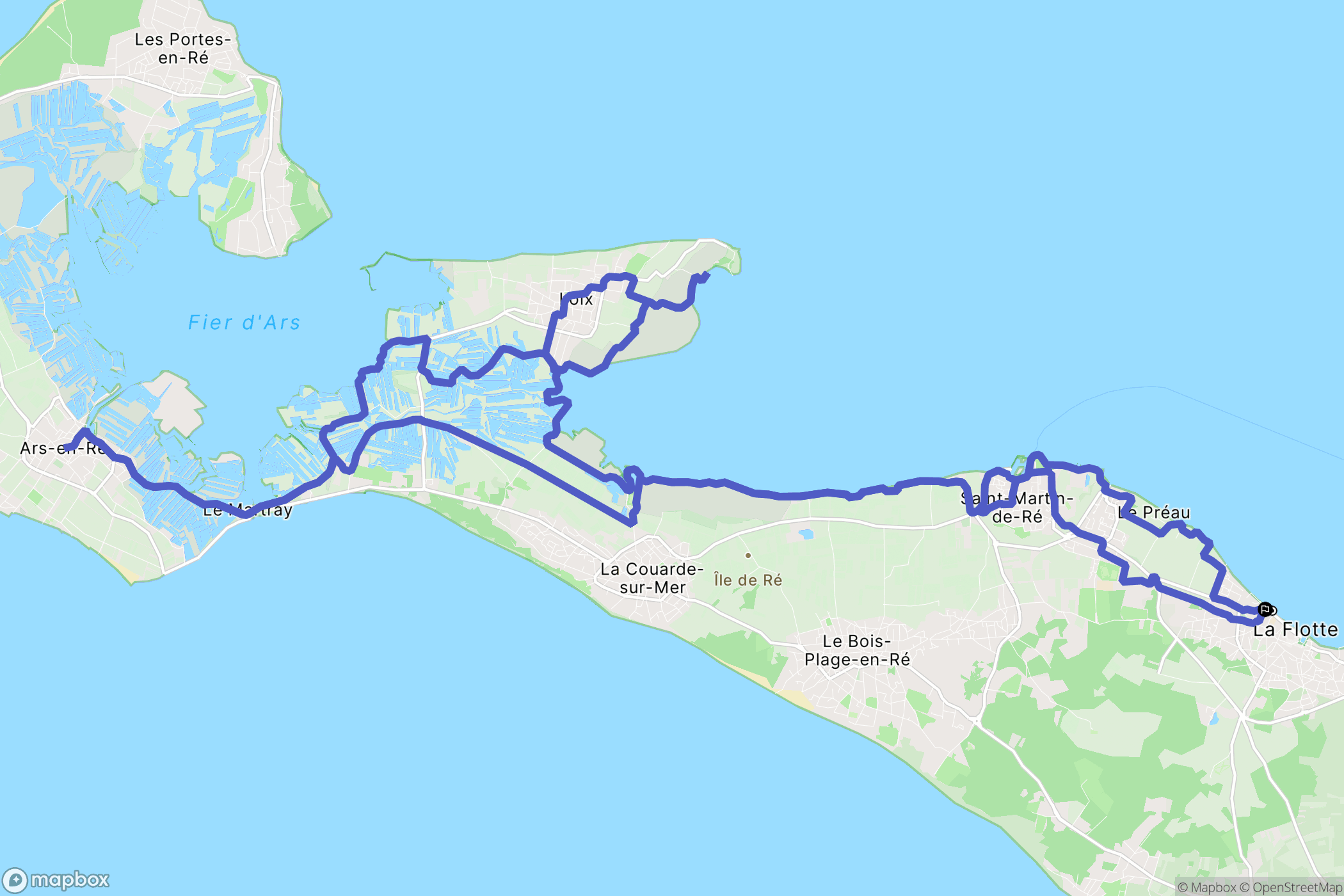 La Flotte : carte du parcours de randonnée - France