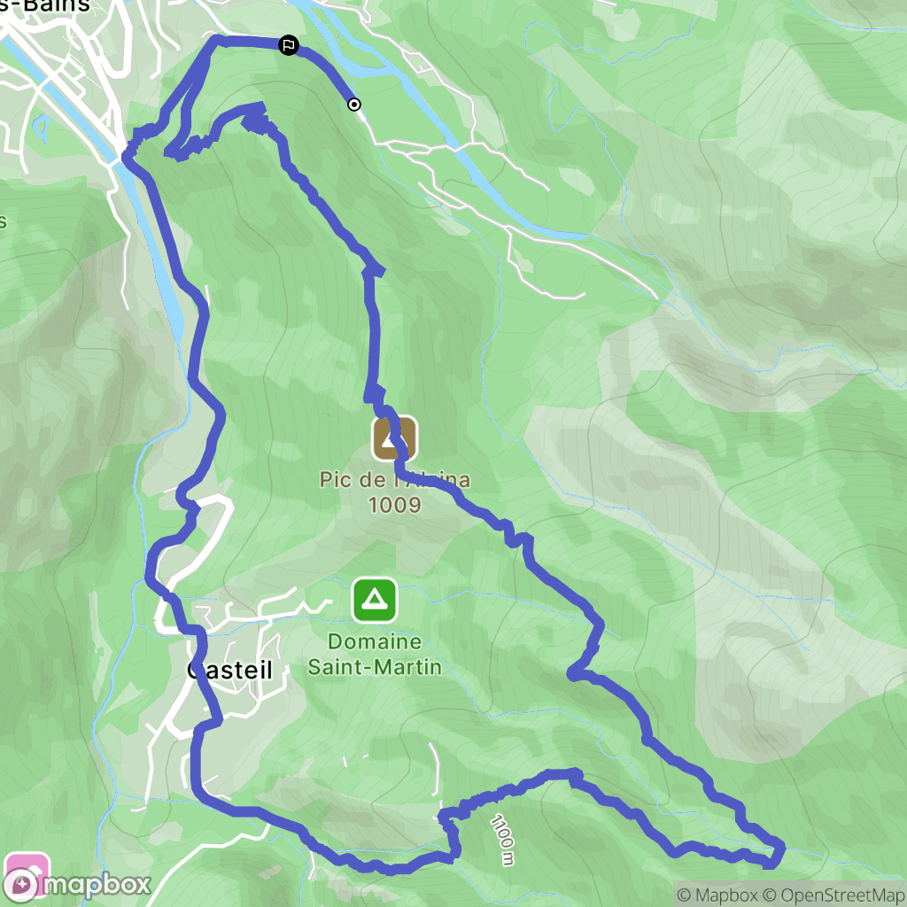 Vernet-les-Bains : carte du parcours de randonnée - France