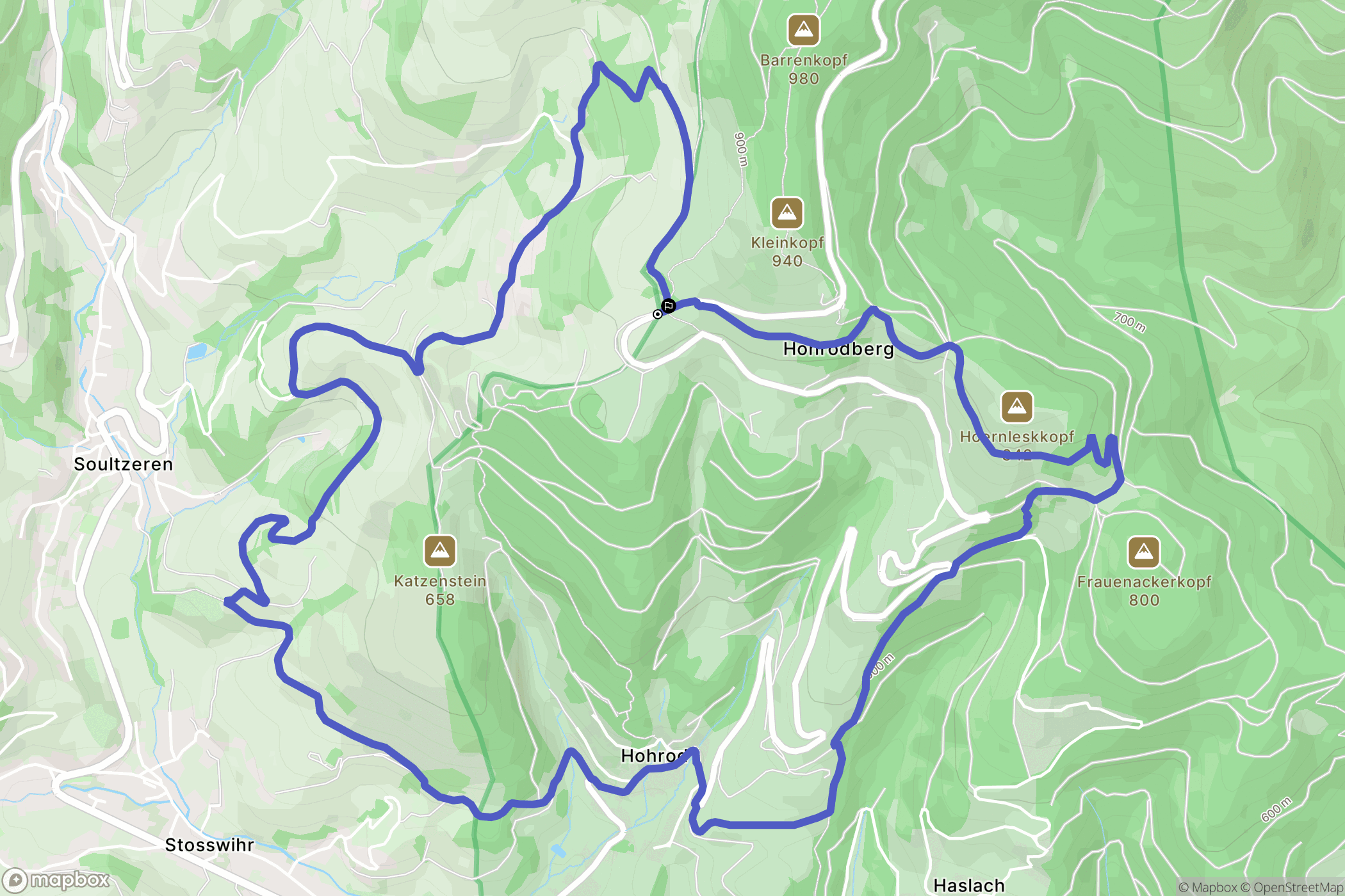 Soultzeren : carte du parcours de randonnée - France