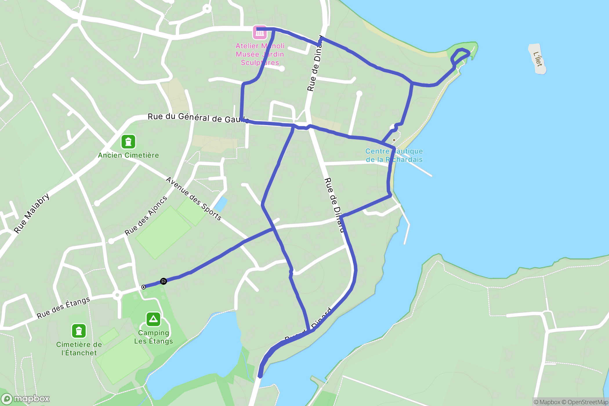 La Richardais : carte du parcours de randonnée - France